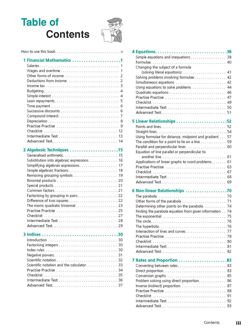 Sample interior page from Excel Study Guide Mathematics Years 9-10 as shown in the Pascal Press product gallery, giving a preview of the layout and content