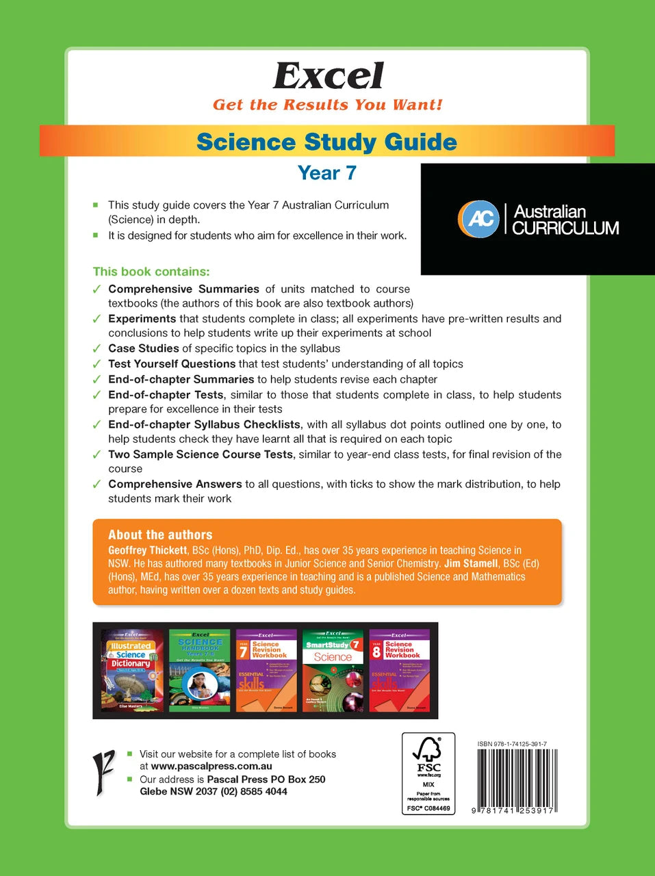 Sample interior page from Excel Study Guide Science Year 7 as shown in the Pascal Press product gallery, giving a preview of the layout and content