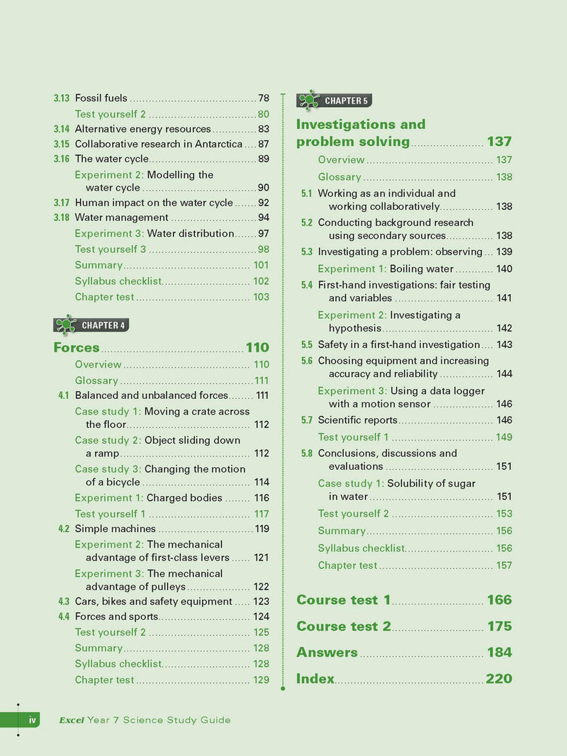 Sample interior page from Excel Study Guide Science Year 7 as shown in the Pascal Press product gallery, giving a preview of the layout and content