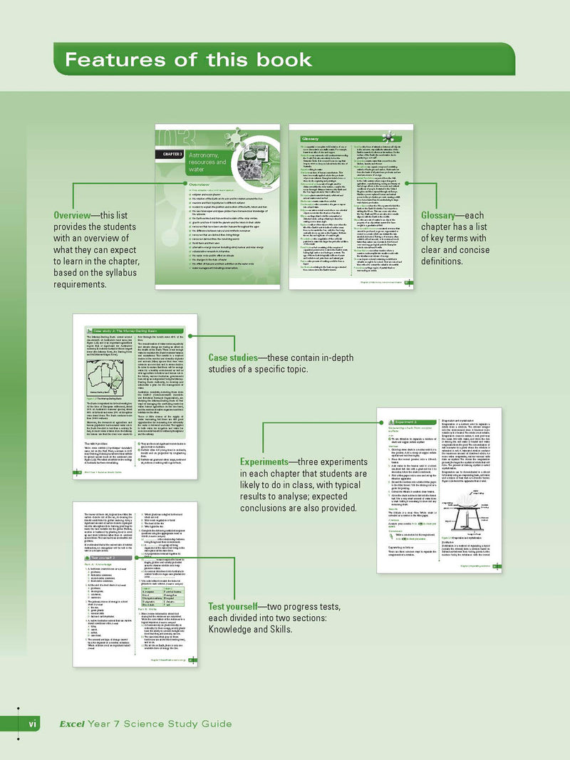 Sample interior page from Excel Study Guide Science Year 7 as shown in the Pascal Press product gallery, giving a preview of the layout and content