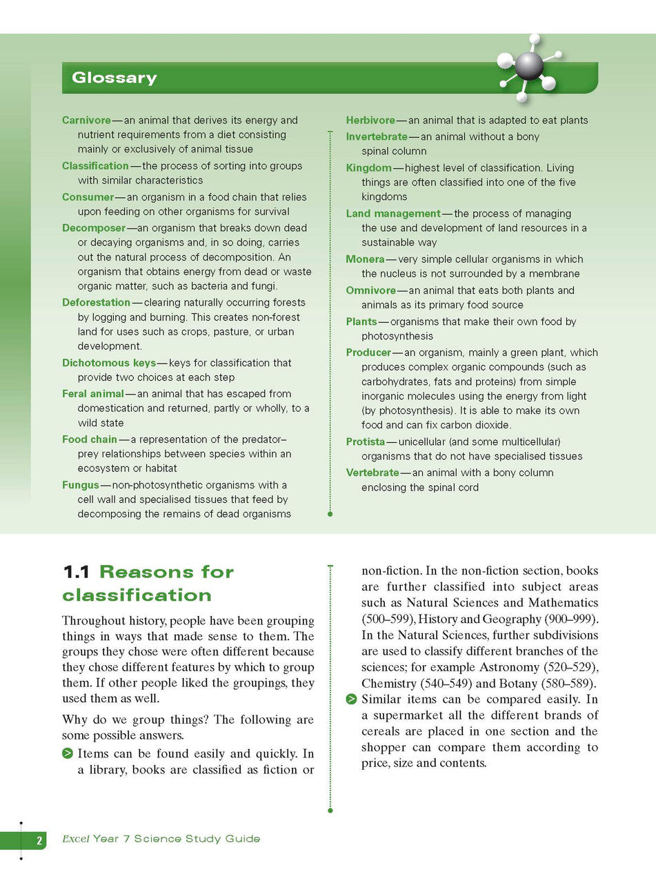 Sample interior page from Excel Study Guide Science Year 7 as shown in the Pascal Press product gallery, giving a preview of the layout and content