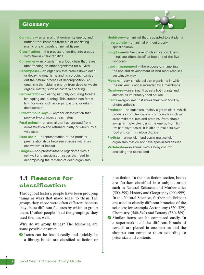 Sample interior page from Excel Study Guide Science Year 7 as shown in the Pascal Press product gallery, giving a preview of the layout and content