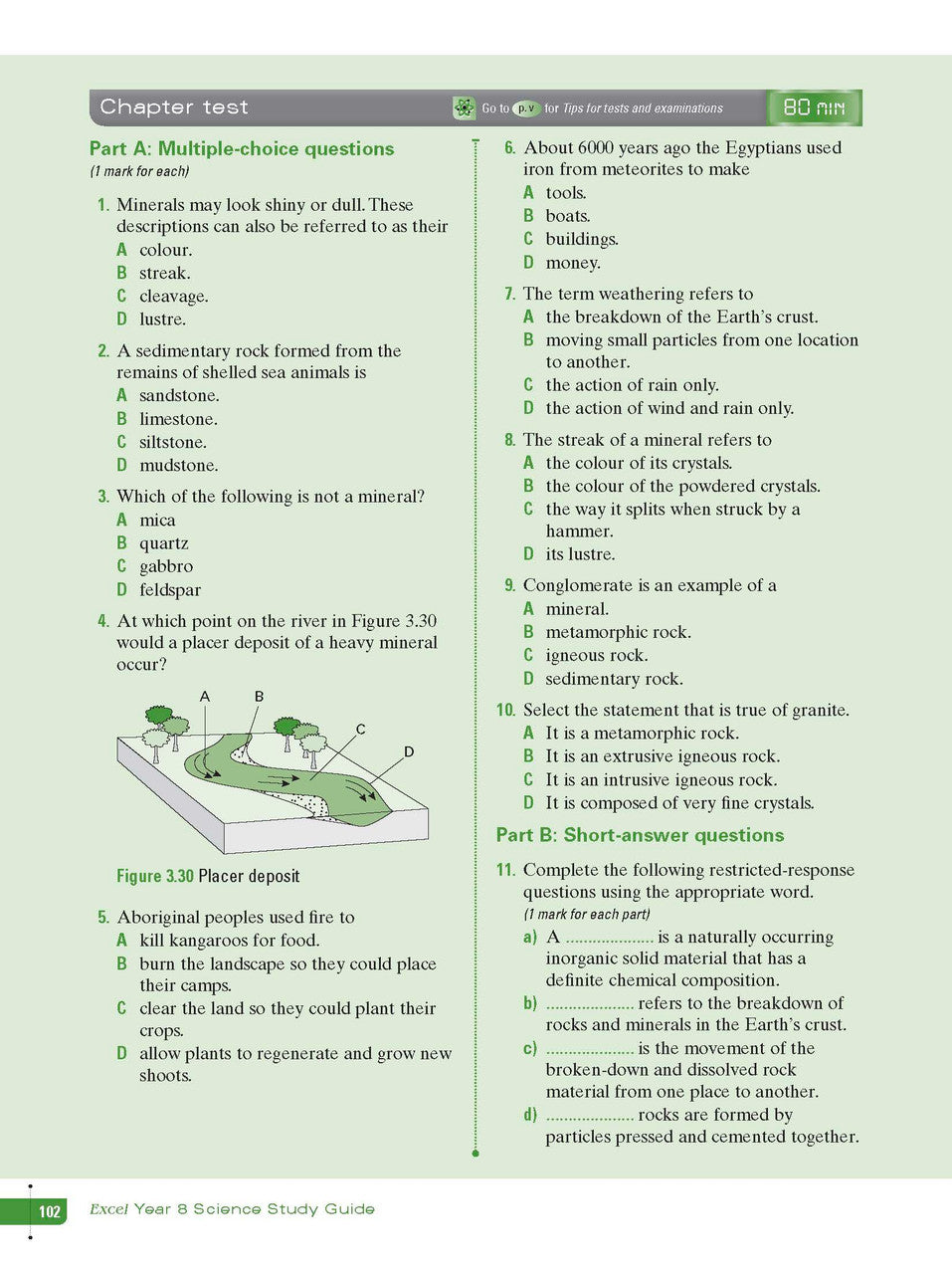 Sample interior page from Excel Study Guide Science Year 8 as shown in the Pascal Press product gallery, giving a preview of the layout and content