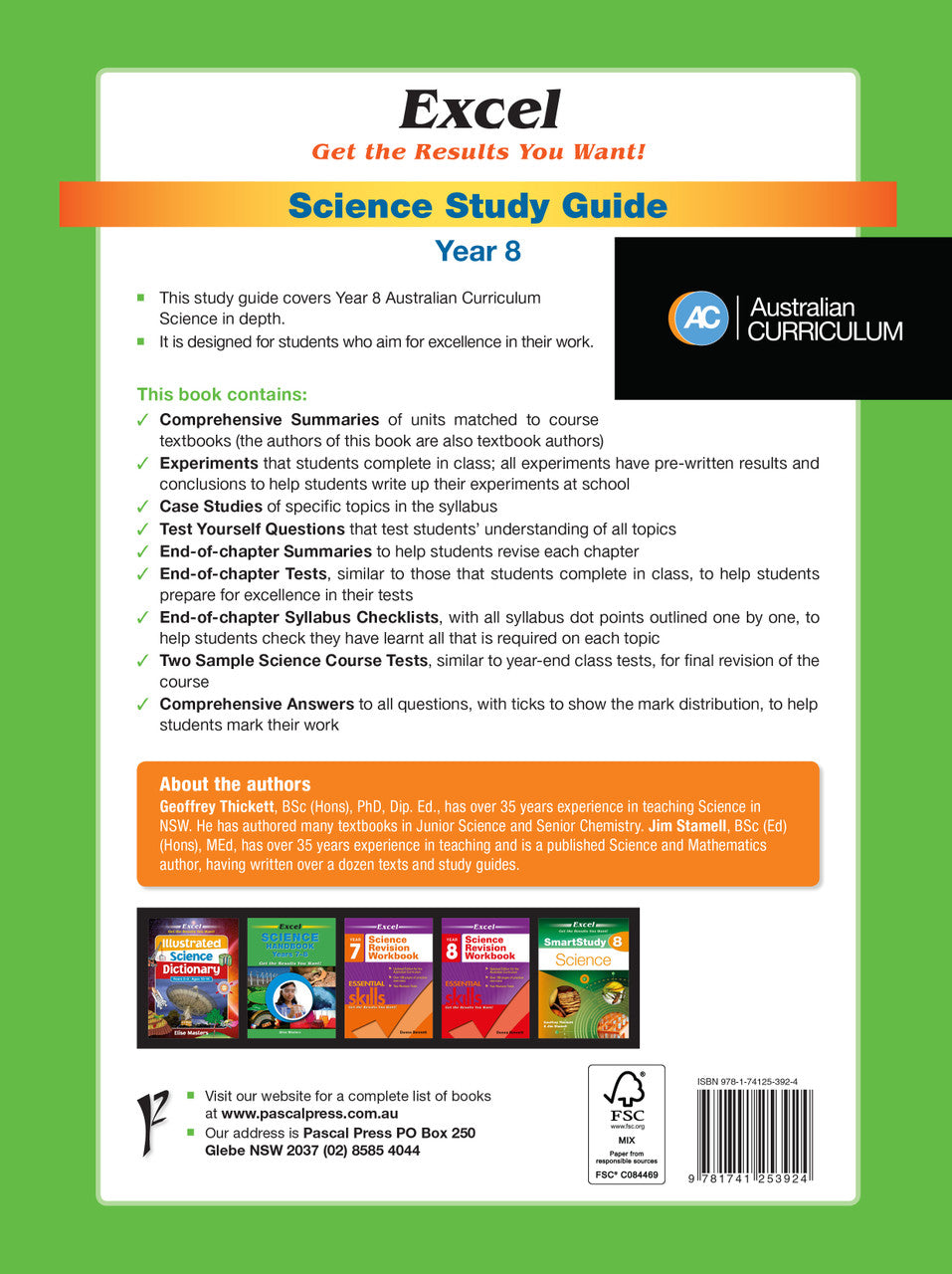 Sample interior page from Excel Study Guide Science Year 8 as shown in the Pascal Press product gallery, giving a preview of the layout and content