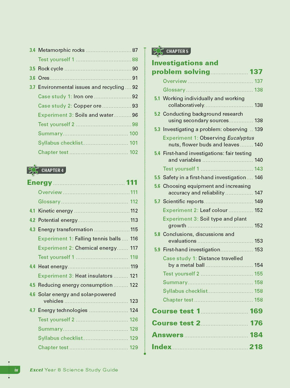 Sample interior page from Excel Study Guide Science Year 8 as shown in the Pascal Press product gallery, giving a preview of the layout and content