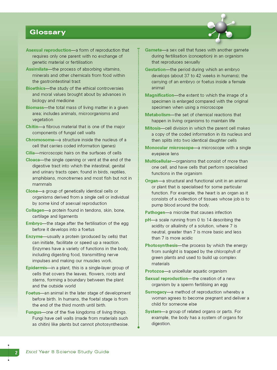 Sample interior page from Excel Study Guide Science Year 8 as shown in the Pascal Press product gallery, giving a preview of the layout and content