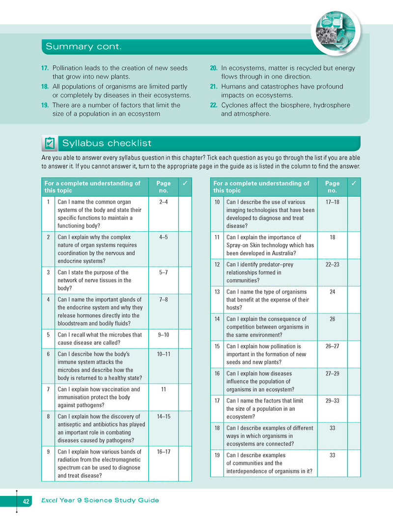 Sample interior page from Excel Study Guide Science Year 9 as shown in the Pascal Press product gallery, giving a preview of the layout and content