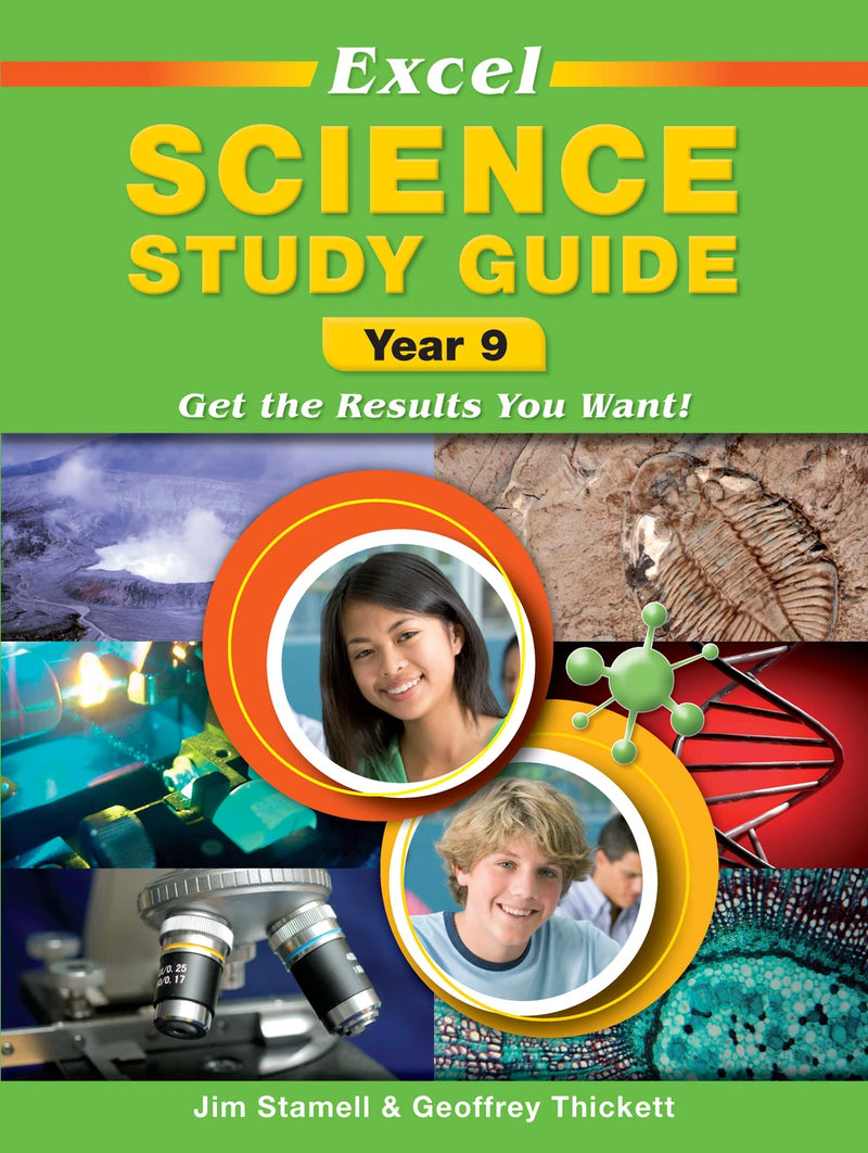 Front cover of Excel Study Guide Science Year 9 from Pascal Press, shown as the main product image for this secondary school science study guide