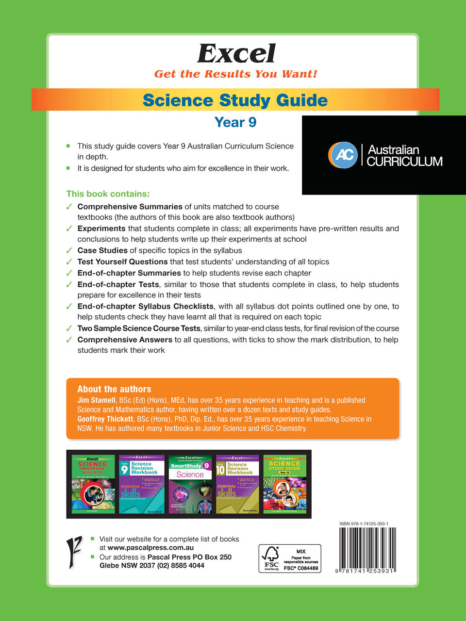 Sample interior page from Excel Study Guide Science Year 9 as shown in the Pascal Press product gallery, giving a preview of the layout and content
