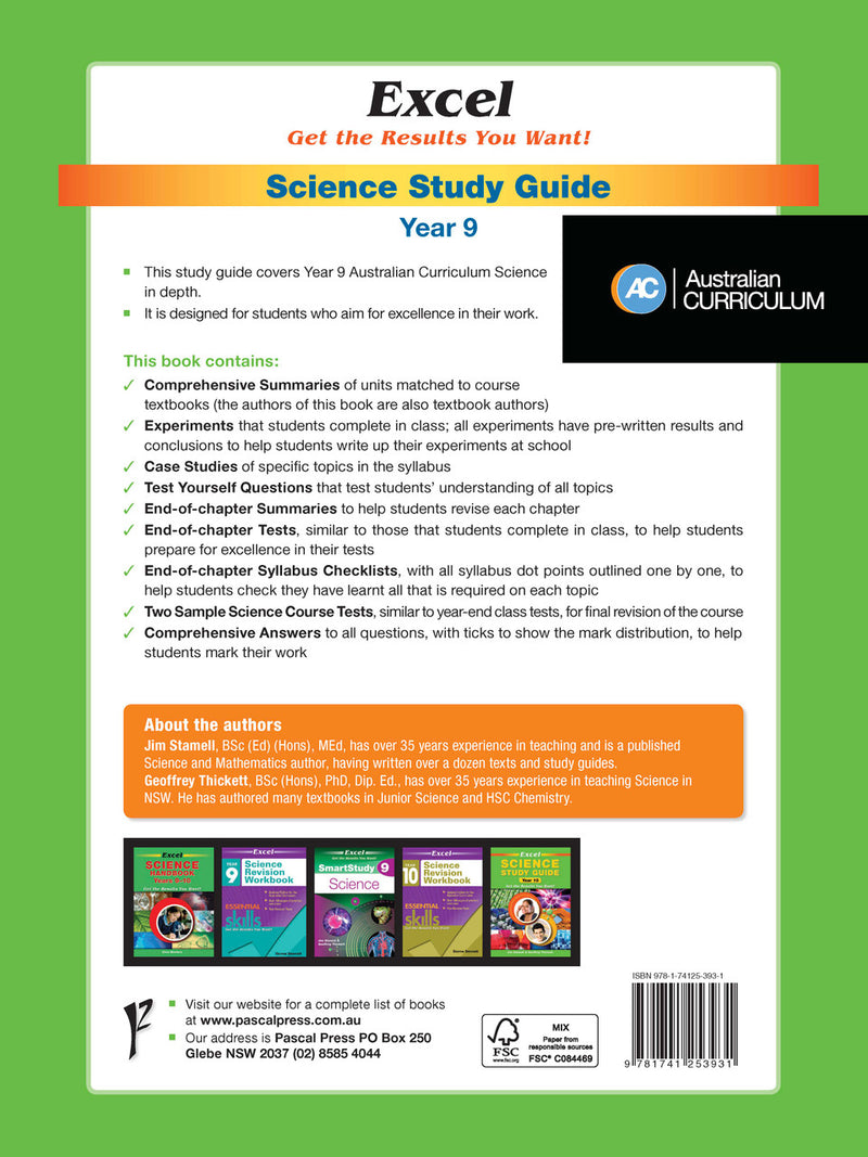 Sample interior page from Excel Study Guide Science Year 9 as shown in the Pascal Press product gallery, giving a preview of the layout and content