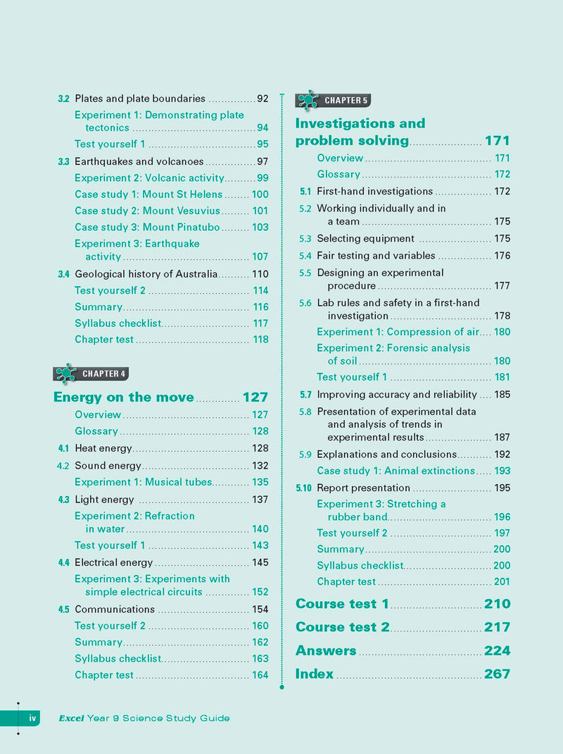 Sample interior page from Excel Study Guide Science Year 9 as shown in the Pascal Press product gallery, giving a preview of the layout and content
