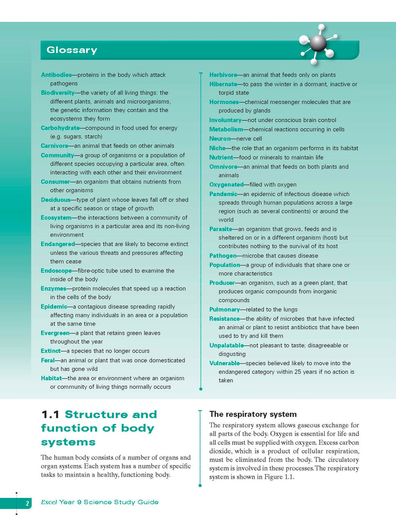 Sample interior page from Excel Study Guide Science Year 9 as shown in the Pascal Press product gallery, giving a preview of the layout and content
