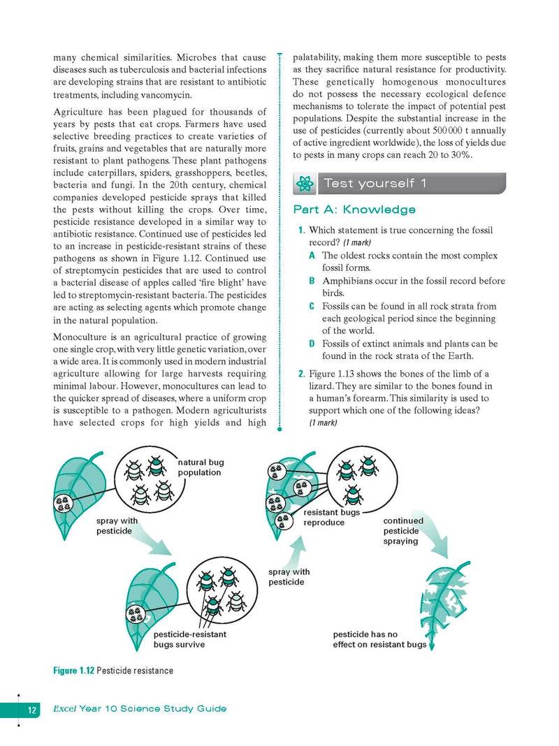 Sample interior page from Excel Study Guide Science Year 10 as shown in the Pascal Press product gallery, giving a preview of the layout and content