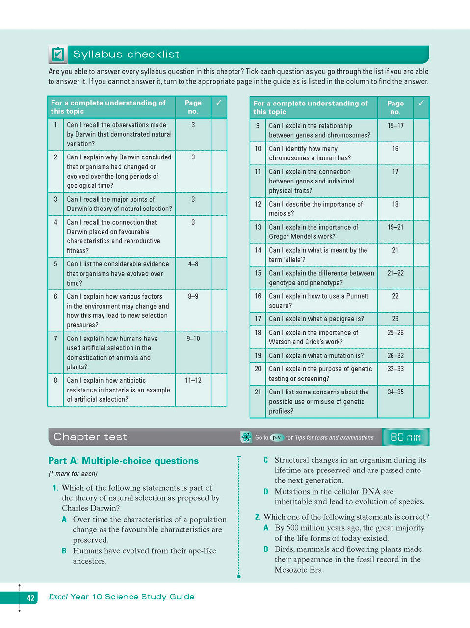 Sample interior page from Excel Study Guide Science Year 10 as shown in the Pascal Press product gallery, giving a preview of the layout and content