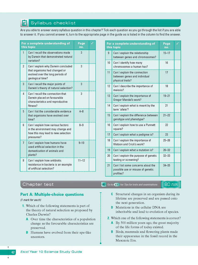 Sample interior page from Excel Study Guide Science Year 10 as shown in the Pascal Press product gallery, giving a preview of the layout and content