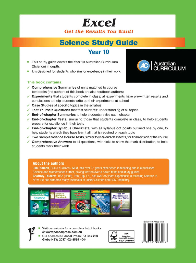 Sample interior page from Excel Study Guide Science Year 10 as shown in the Pascal Press product gallery, giving a preview of the layout and content