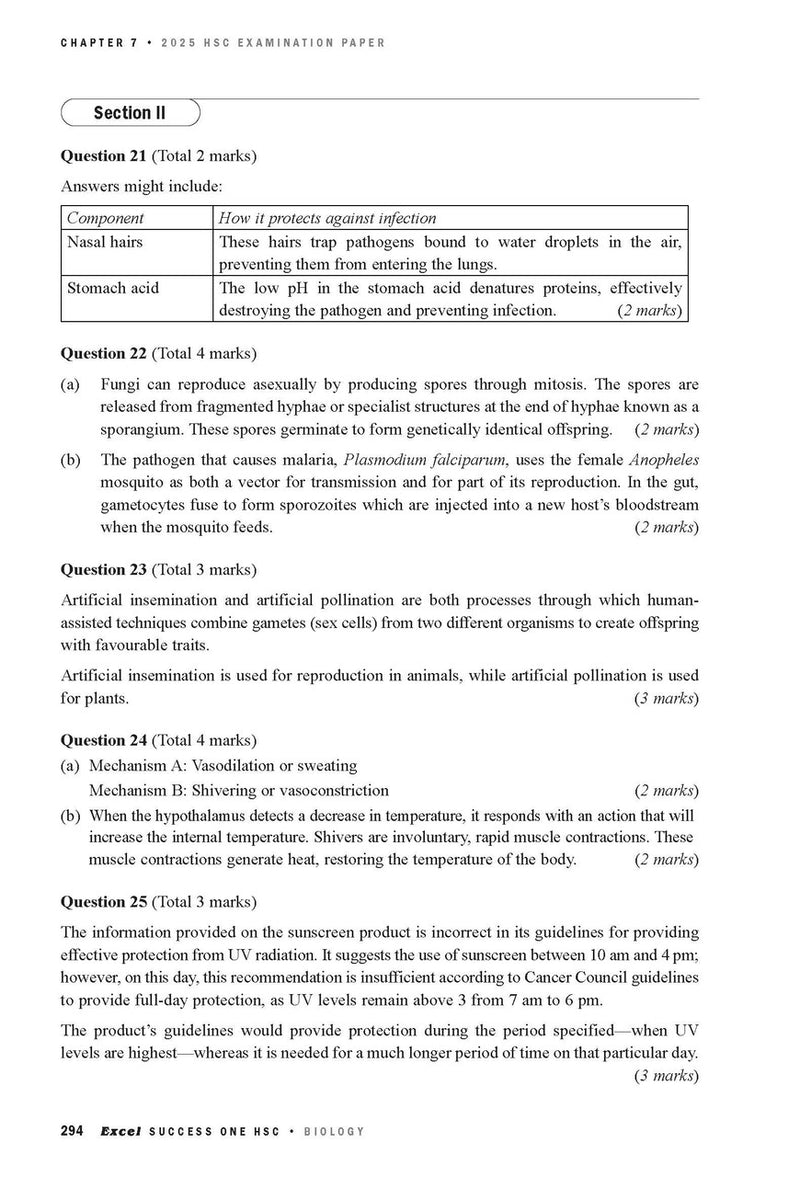 Sample interior page from Excel Success One HSC Biology 2026 Edition as shown in the Pascal Press product gallery