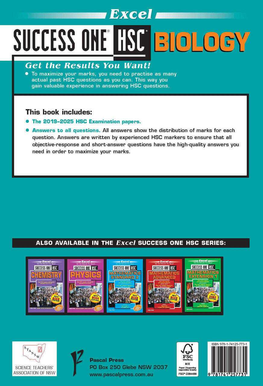 Sample interior page from Excel Success One HSC Biology 2026 Edition as shown in the Pascal Press product gallery