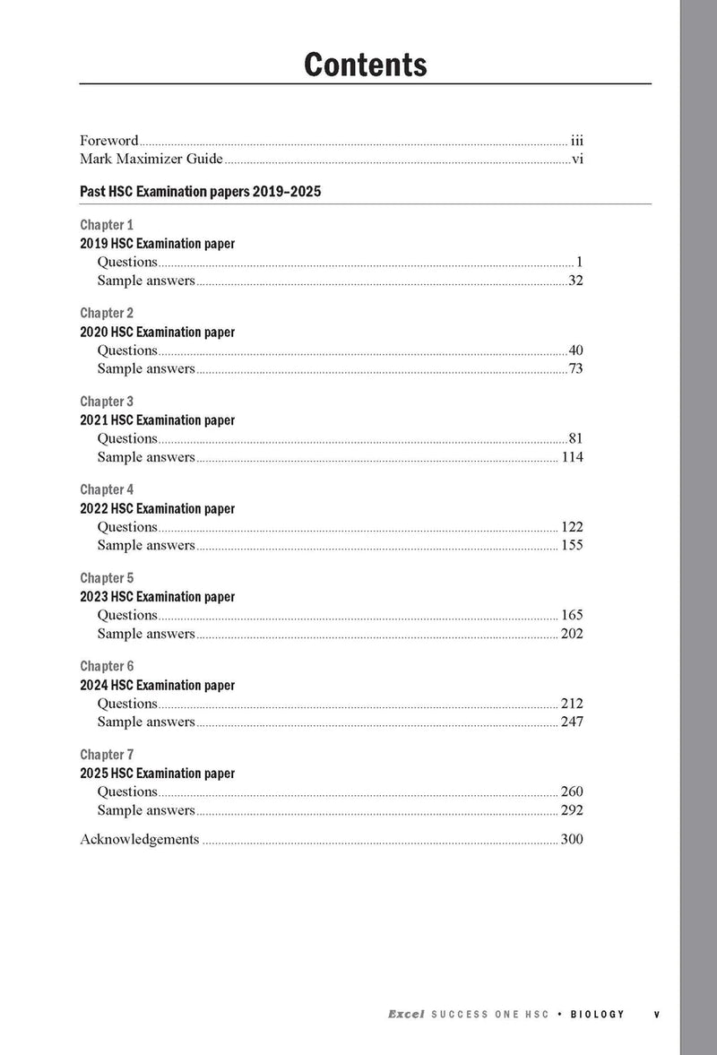 Sample interior page from Excel Success One HSC Biology 2026 Edition as shown in the Pascal Press product gallery