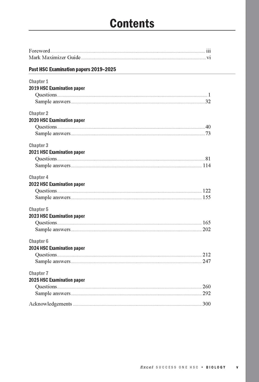 Sample interior page from Excel Success One HSC Biology 2026 Edition as shown in the Pascal Press product gallery