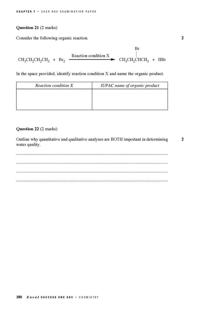 Sample interior page from Excel Success One HSC Chemistry 2026 Edition as shown in the Pascal Press product gallery