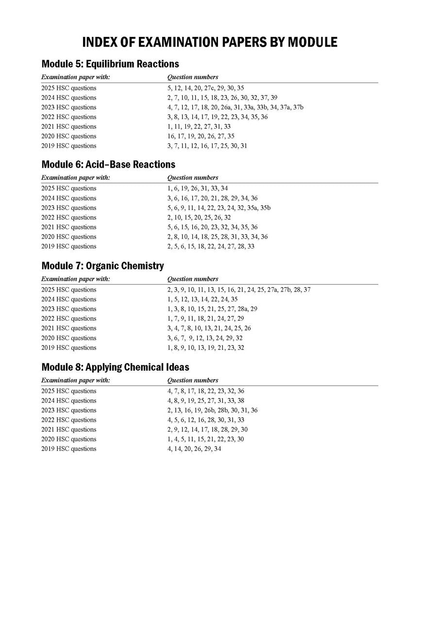 Sample interior page from Excel Success One HSC Chemistry 2026 Edition as shown in the Pascal Press product gallery