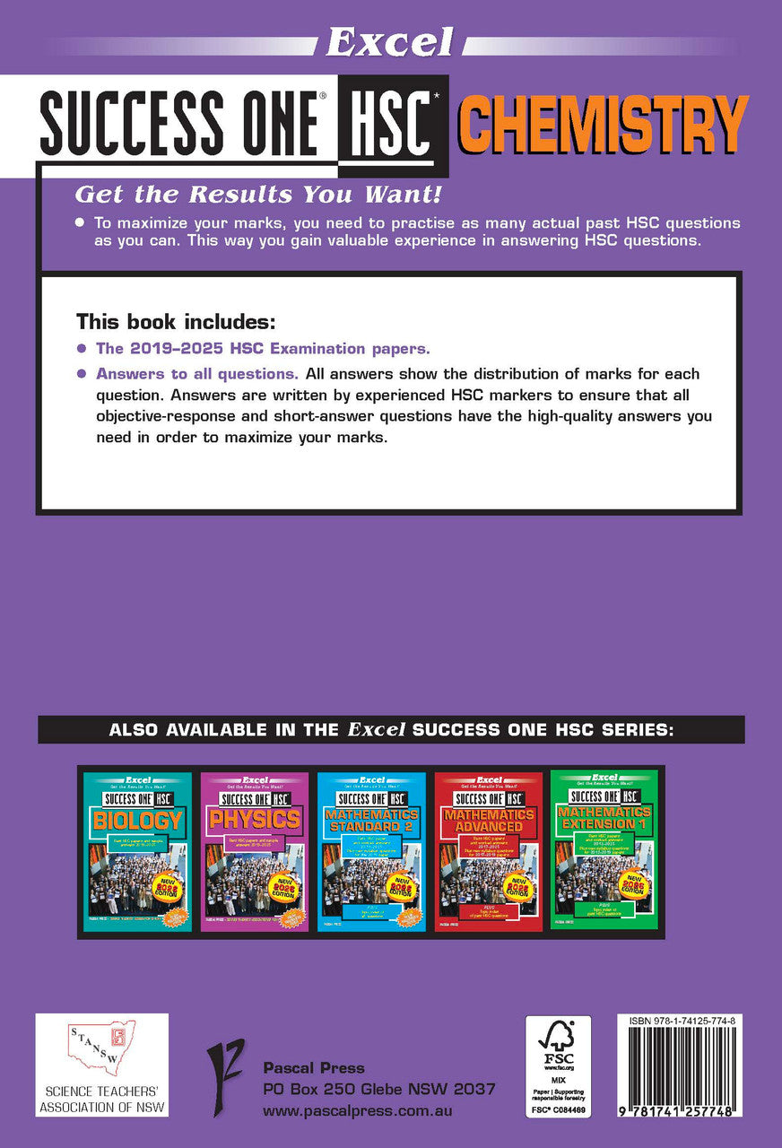 Sample interior page from Excel Success One HSC Chemistry 2026 Edition as shown in the Pascal Press product gallery