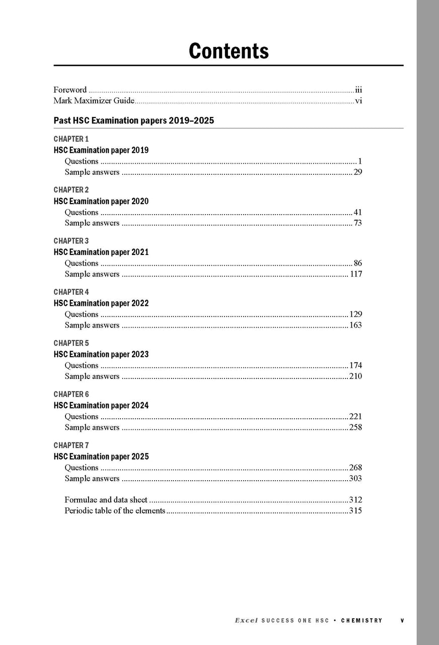 Sample interior page from Excel Success One HSC Chemistry 2026 Edition as shown in the Pascal Press product gallery