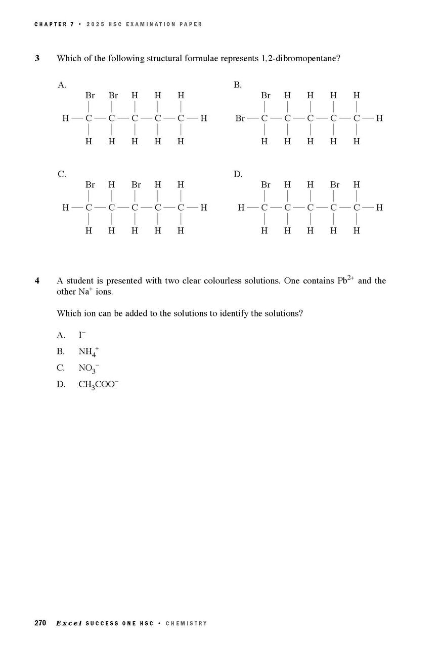 Sample interior page from Excel Success One HSC Chemistry 2026 Edition as shown in the Pascal Press product gallery