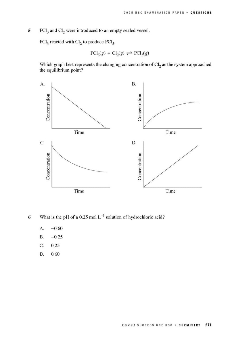 Sample interior page from Excel Success One HSC Chemistry 2026 Edition as shown in the Pascal Press product gallery