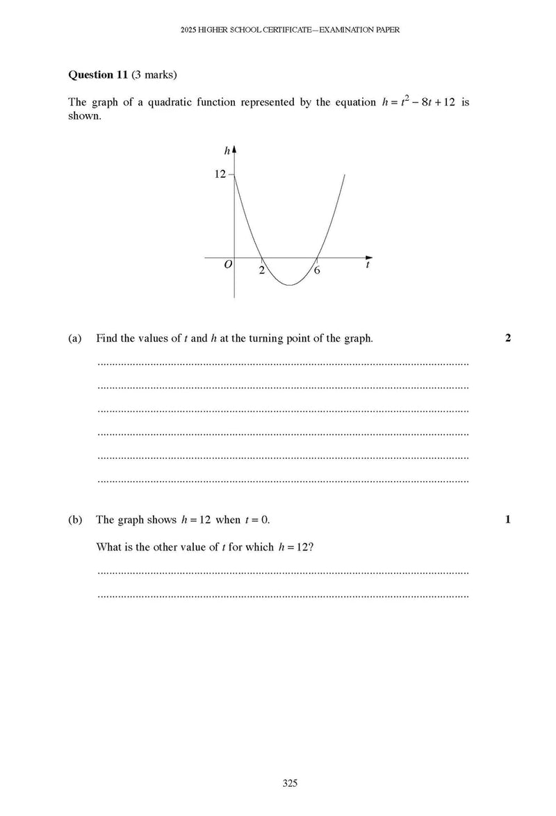Sample interior page from Excel Success One HSC Mathematics Advanced 2026 Edition as shown in the Pascal Press product gallery