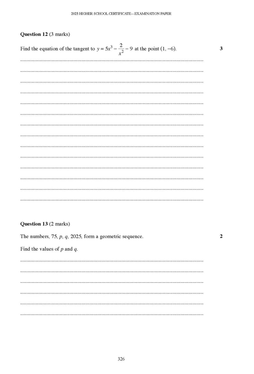 Sample interior page from Excel Success One HSC Mathematics Advanced 2026 Edition as shown in the Pascal Press product gallery