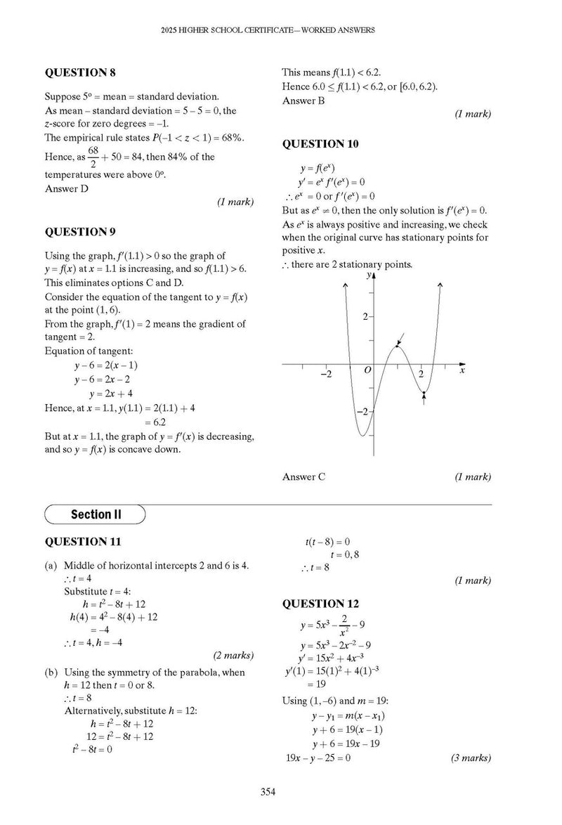 Sample interior page from Excel Success One HSC Mathematics Advanced 2026 Edition as shown in the Pascal Press product gallery