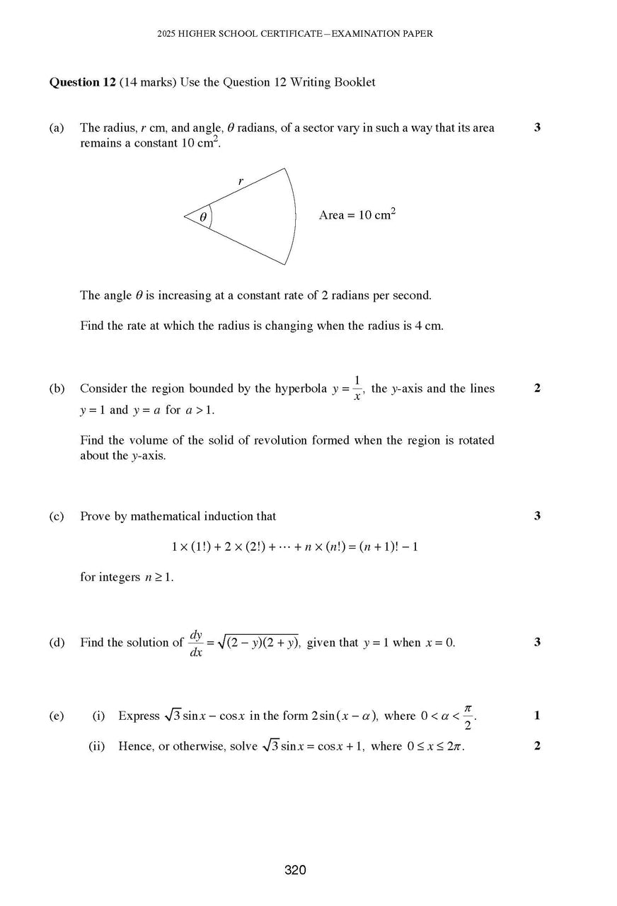 Sample interior page from Excel Success One HSC Mathematics Extension 1 2026 Edition as shown in the Pascal Press product gallery
