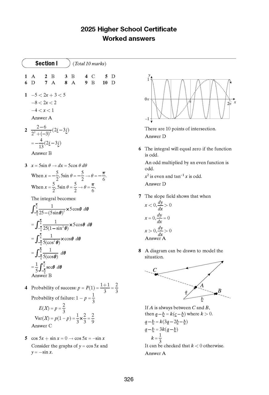 Sample interior page from Excel Success One HSC Mathematics Extension 1 2026 Edition as shown in the Pascal Press product gallery