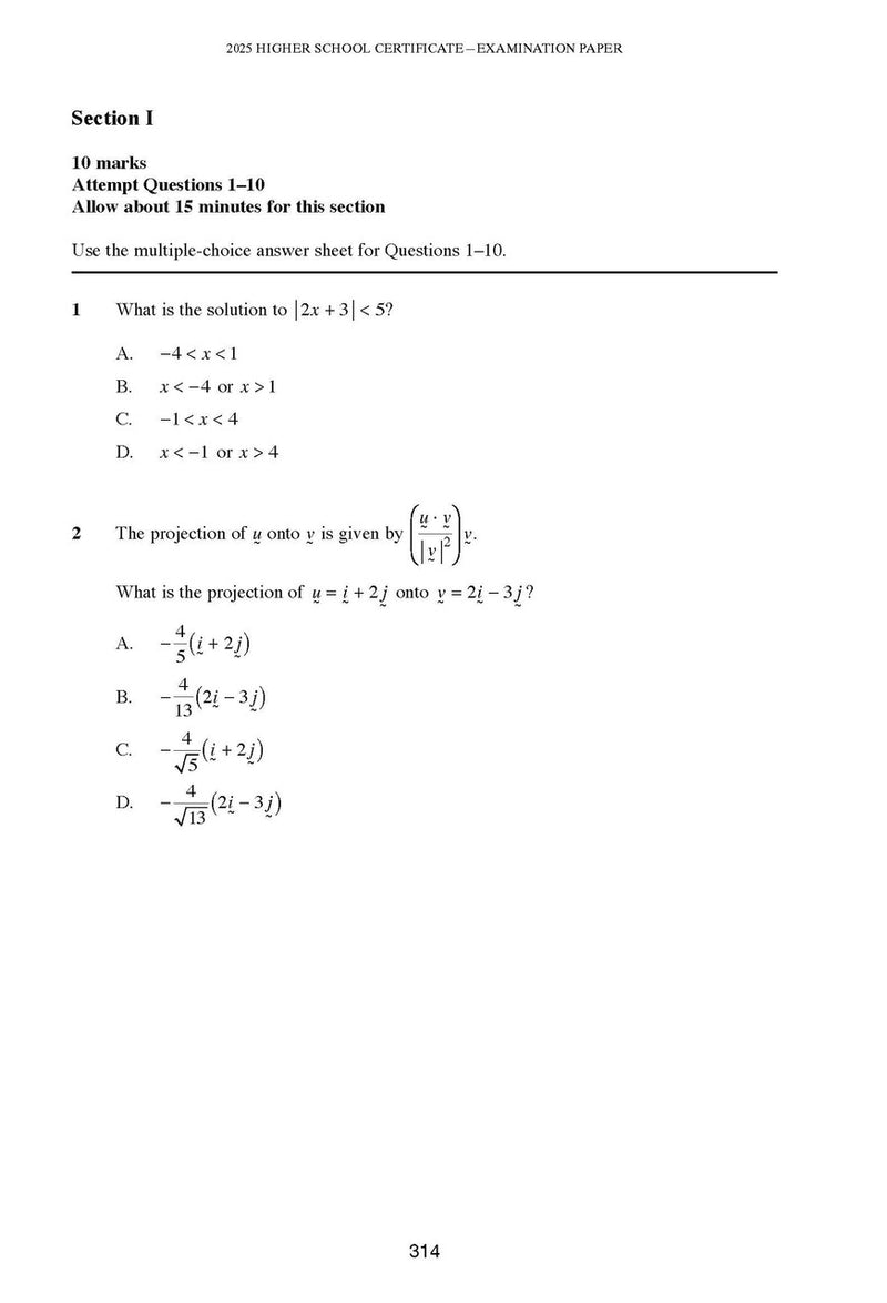 Sample interior page from Excel Success One HSC Mathematics Extension 1 2026 Edition as shown in the Pascal Press product gallery