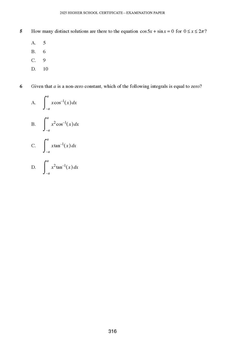 Sample interior page from Excel Success One HSC Mathematics Extension 1 2026 Edition as shown in the Pascal Press product gallery