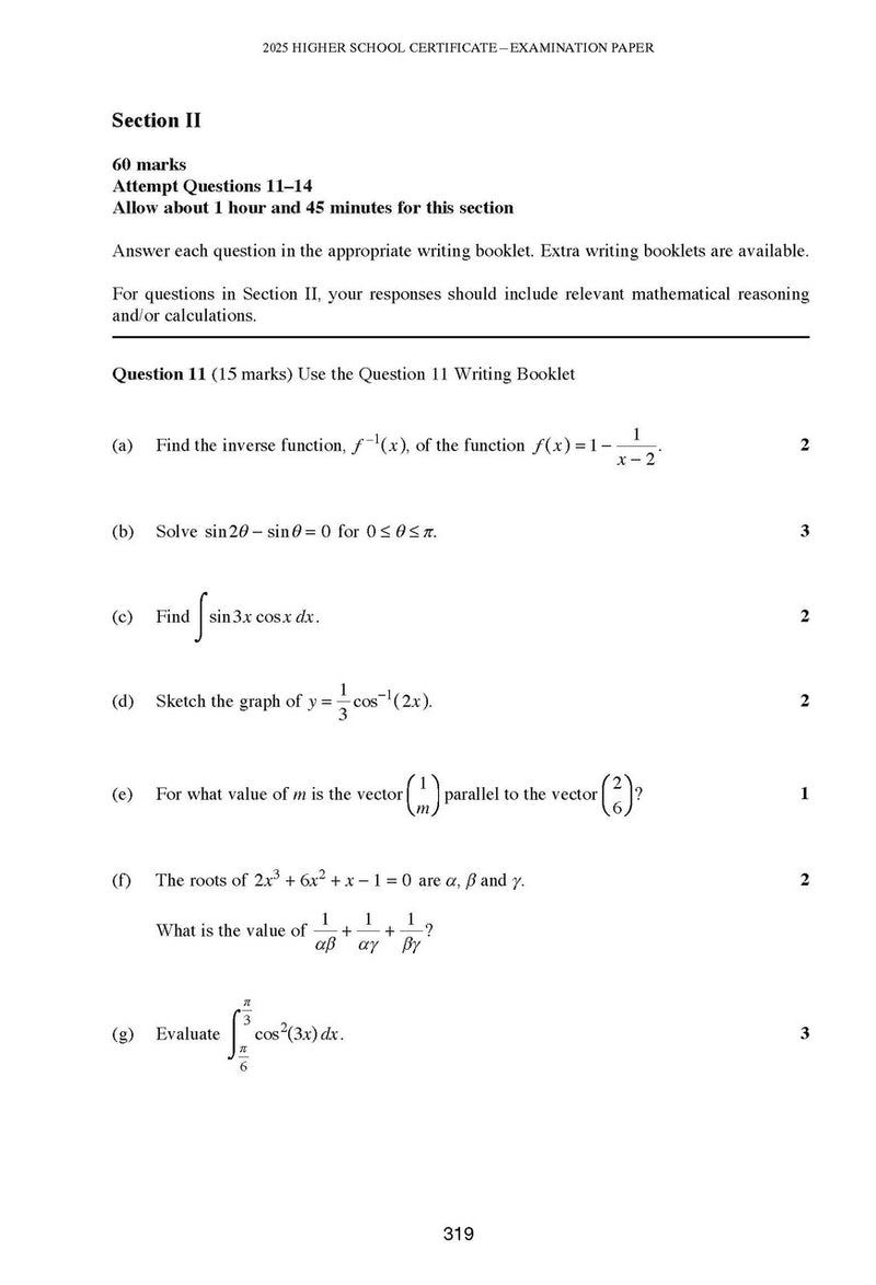 Sample interior page from Excel Success One HSC Mathematics Extension 1 2026 Edition as shown in the Pascal Press product gallery