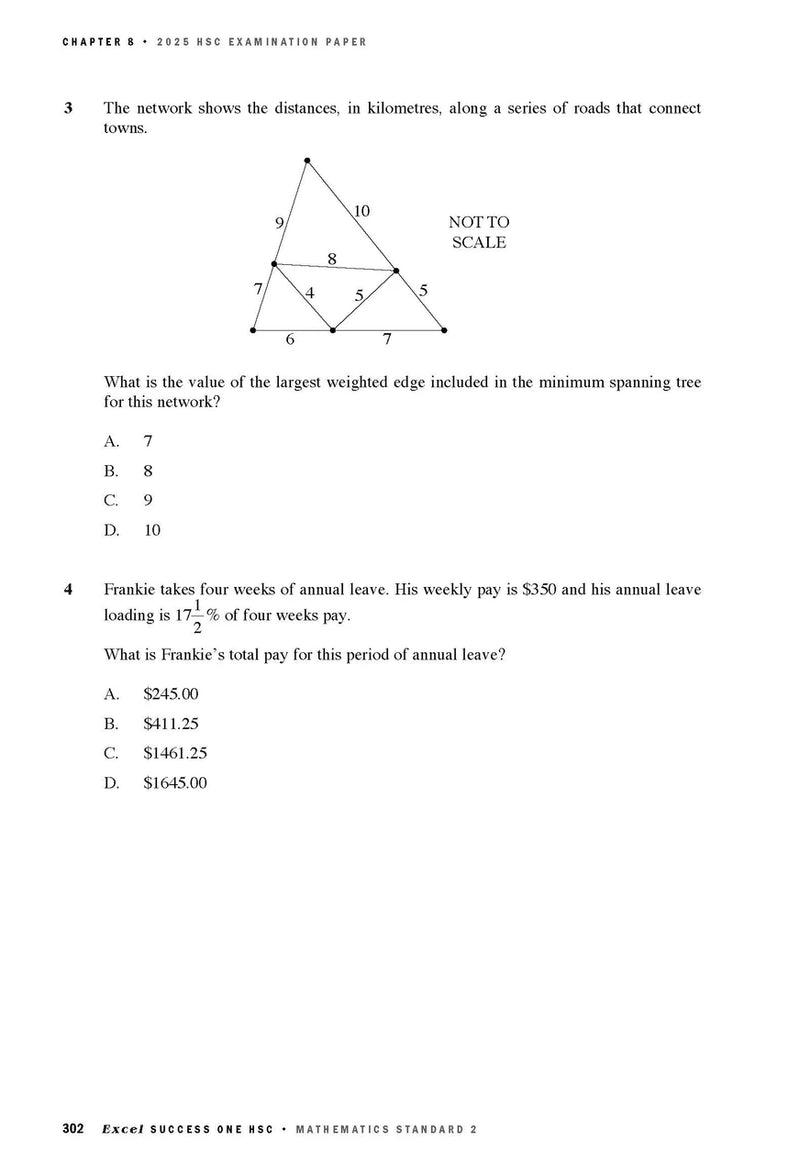 Sample interior page from Excel Success One HSC Mathematics Standard 2 2026 Edition as shown in the Pascal Press product gallery