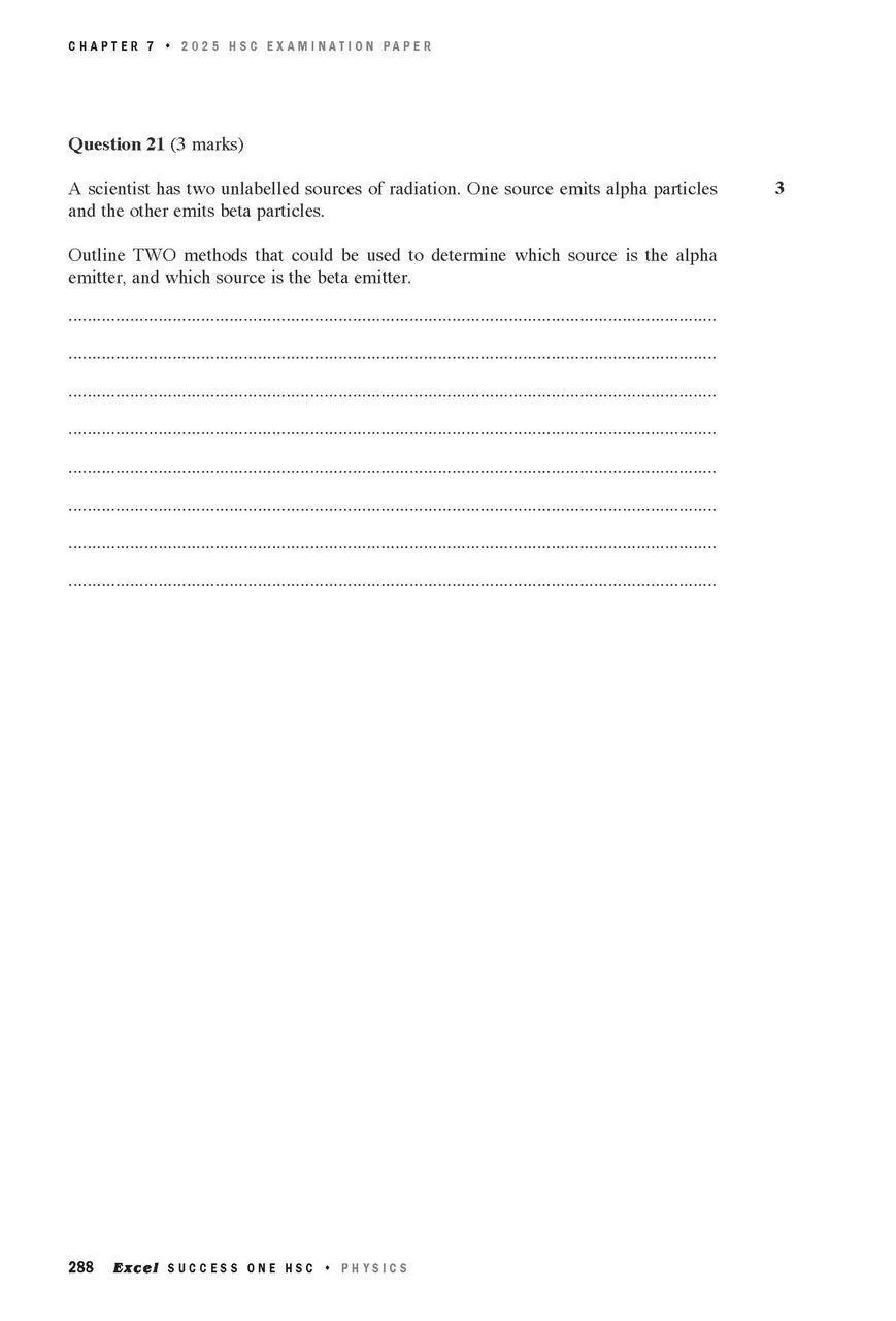 Sample interior page from Excel Success One HSC Physics 2026 Edition as shown in the Pascal Press product gallery