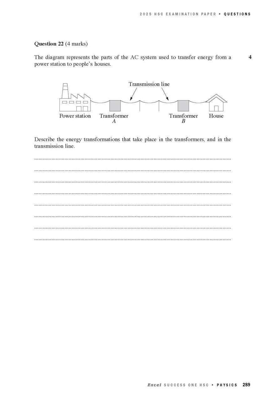 Sample interior page from Excel Success One HSC Physics 2026 Edition as shown in the Pascal Press product gallery