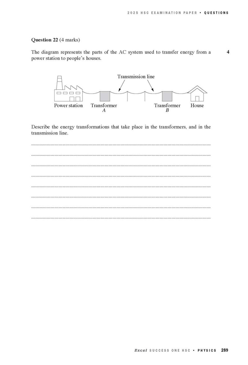 Sample interior page from Excel Success One HSC Physics 2026 Edition as shown in the Pascal Press product gallery
