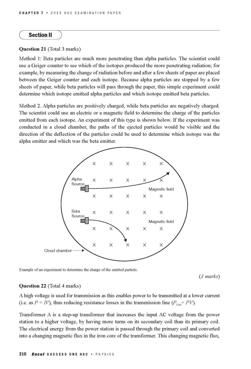 Sample interior page from Excel Success One HSC Physics 2026 Edition as shown in the Pascal Press product gallery