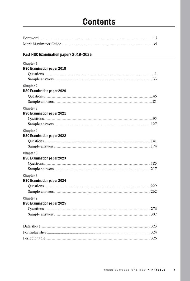 Sample interior page from Excel Success One HSC Physics 2026 Edition as shown in the Pascal Press product gallery