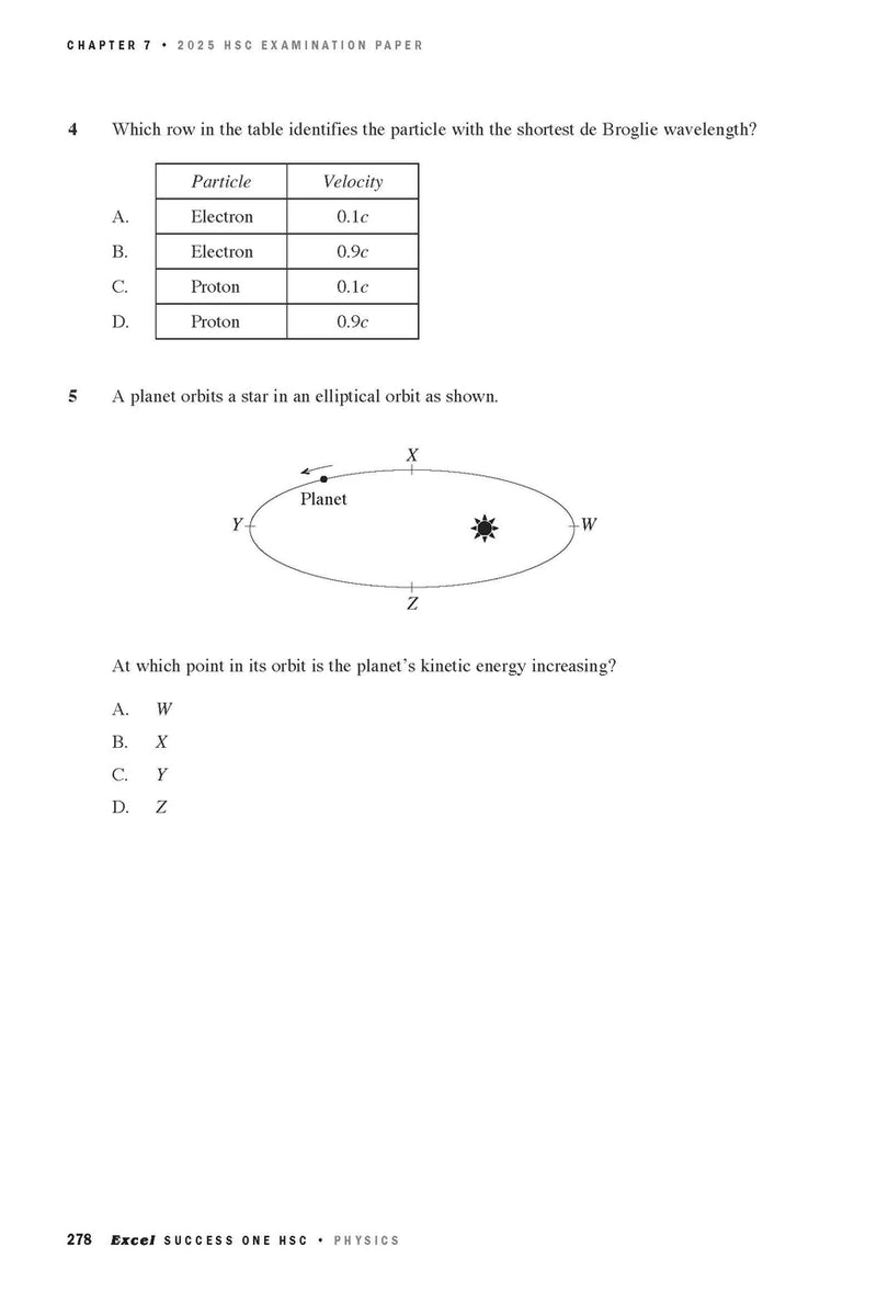 Sample interior page from Excel Success One HSC Physics 2026 Edition as shown in the Pascal Press product gallery
