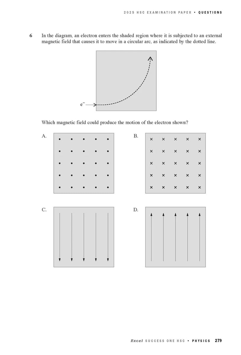 Sample interior page from Excel Success One HSC Physics 2026 Edition as shown in the Pascal Press product gallery