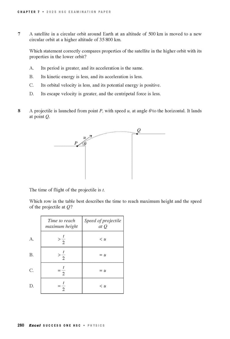 Sample interior page from Excel Success One HSC Physics 2026 Edition as shown in the Pascal Press product gallery
