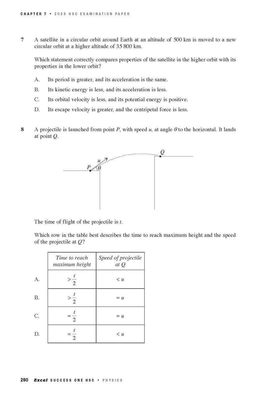 Sample interior page from Excel Success One HSC Physics 2026 Edition as shown in the Pascal Press product gallery