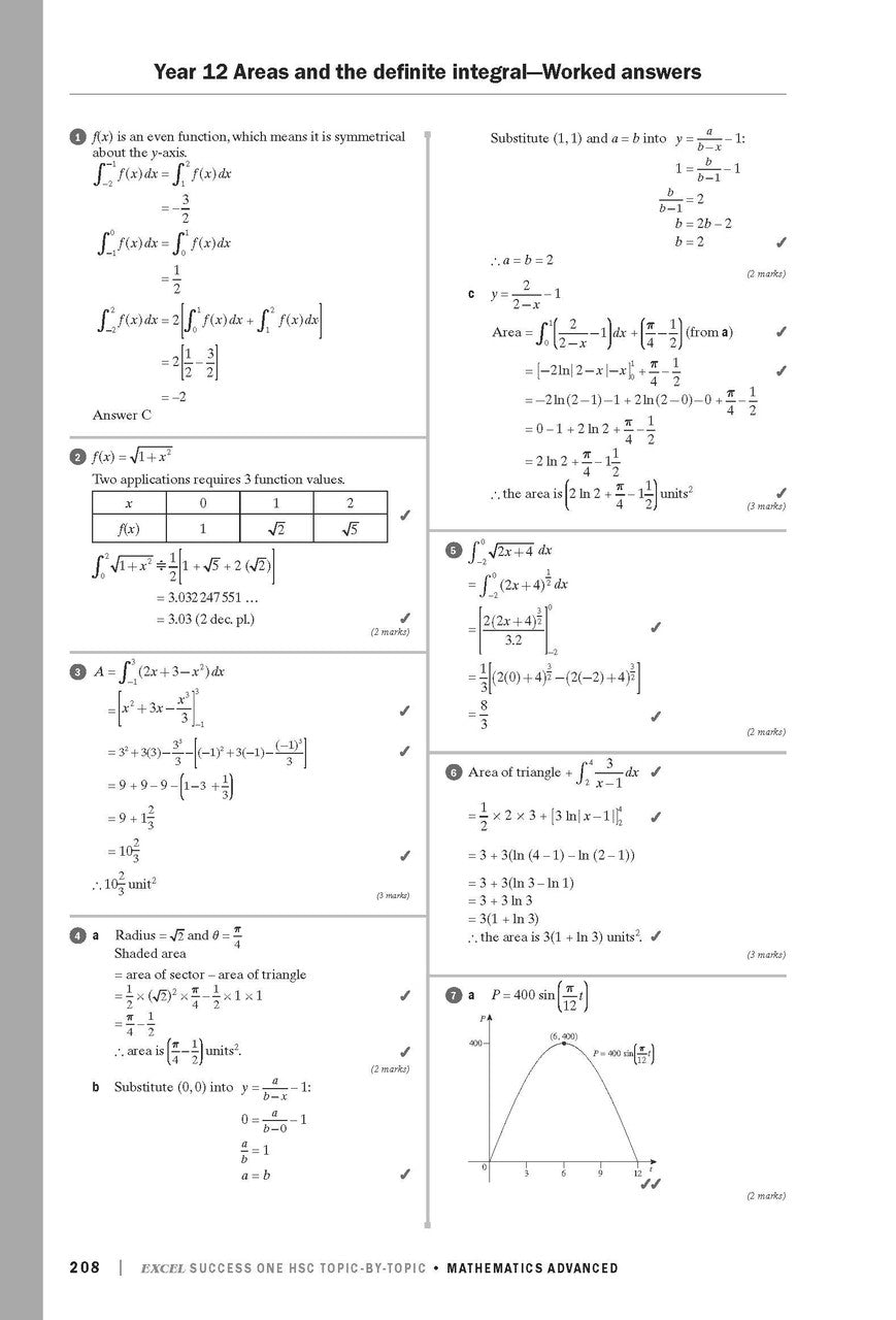 Sample interior page from Excel Success One HSC Topic-by-Topic Mathematics Advanced 2023 Edition as shown in the Pascal Press product gallery