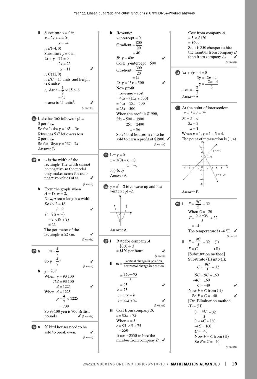 Sample interior page from Excel Success One HSC Topic-by-Topic Mathematics Advanced 2023 Edition as shown in the Pascal Press product gallery